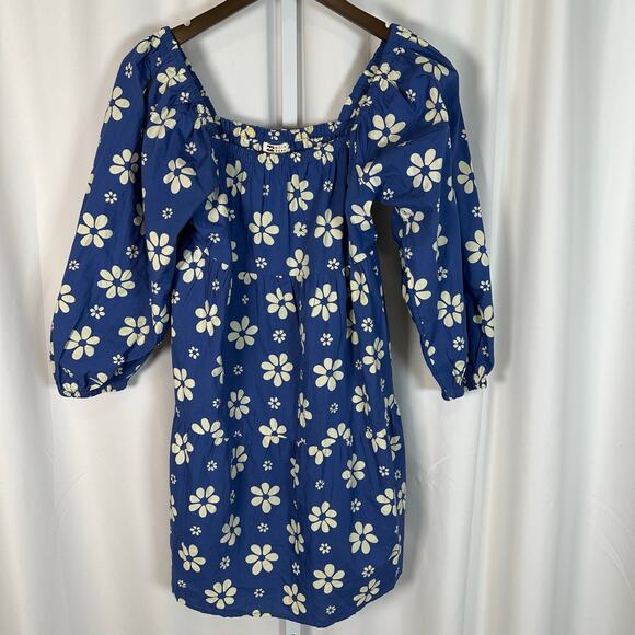 Billabong Love Crush Babydoll Dress Size M Blue Floral Garden‎ Girl - Picture 3 of 6
